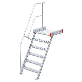 Podesttreppe aus Aluminium 60° 800 mm 6 Stufen-Beschreibung lesen