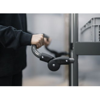 Ergonomischer Etagenwagen mit 4 Böden in Dunkelgrau-Beschreibung lesen