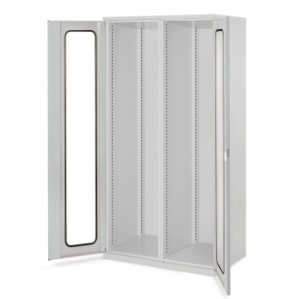 Kappes Schwerlastschränke mit Mitteltrennwand 1950x1000x600mm Sichtfenstertüren Modell 50 lichtgrau-Beschreibung lesen