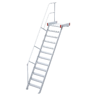 Euroline 511 Podesttreppe 60° 600mm Stufenbreite 12 Stufen Alu gerieft-Beschreibung lesen