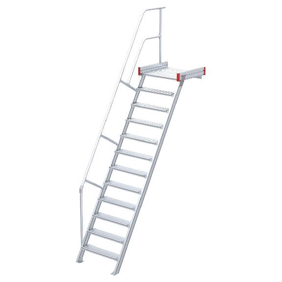 Euroline 511 Podesttreppe 60° 600mm Stufenbreite 12 Stufen Alu gerieft-Beschreibung lesen