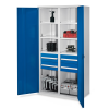Kappes Schwerlastschränke mit Mitteltrennwand 1950x1000x600mm Vollblechtüren Modell 52 enzianblau