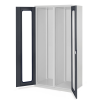 Robuster Schrank mit Mitteltrennwand und Sichtfenstertüren