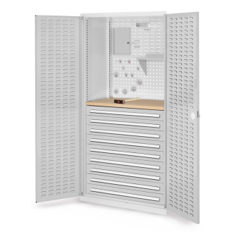 Schubladenschrank mit Schlitzplattentüren 1950x1000x600mm-Beschreibung lesen