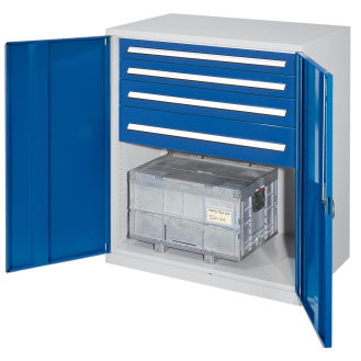 Robuste Beistellschränke ohne Mitteltrennwand 1110x1000x600mm mit Vollblechtüren-Beschreibung lesen