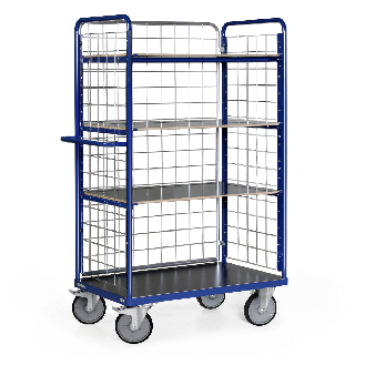 Protaurus Etagenwagen F600 mit 4 Ladeflächen und 3 Gitterwänden 1800mm hoch 1000x600mm-Beschreibung lesen
