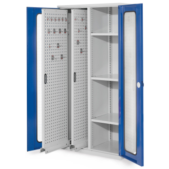 Kappes RasterPlan Vertikalschränke 1950x1000x600mm Modell 80 Sichtfenstertüren enzianblau-Beschreibung lesen