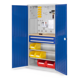 Kappes RasterPlan Schubladenschränke 1950x1000x600mm Schlitzplattentüren Modell 24 enzianblau-Beschreibung lesen