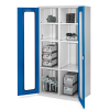 Kappes Schwerlastschränke mit Mitteltrennwand 1950x1000x600mm Sichtfenstertüren Modell 51 enzianblau
