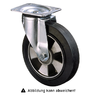 Rollcart Schwerlast Elastik-Lenkrolle Ø160x50mm 250kg Tragkraft mit Guss-Felge-Beschreibung lesen