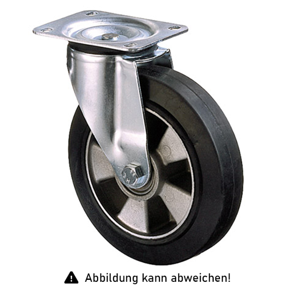 Rollcart Schwerlast Elastik-Lenkrolle Ø160x50mm 250kg Tragkraft mit Guss-Felge-Beschreibung lesen