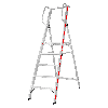 Plattformleiter mit Handlauf und Aluminium Ablageschale, 10 Stufen