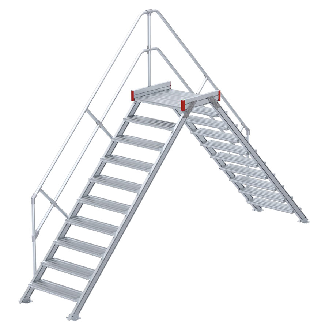 Euroline 512 Übergang 45° 600mm Stufenbreite 2x10 Stufen Alu gerieft-Beschreibung lesen