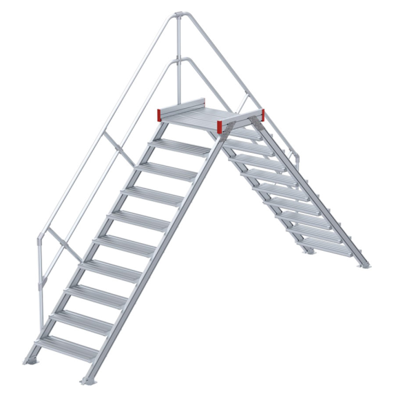 Euroline 512 Übergang 45° 600mm Stufenbreite 2x10 Stufen Alu gerieft-Beschreibung lesen
