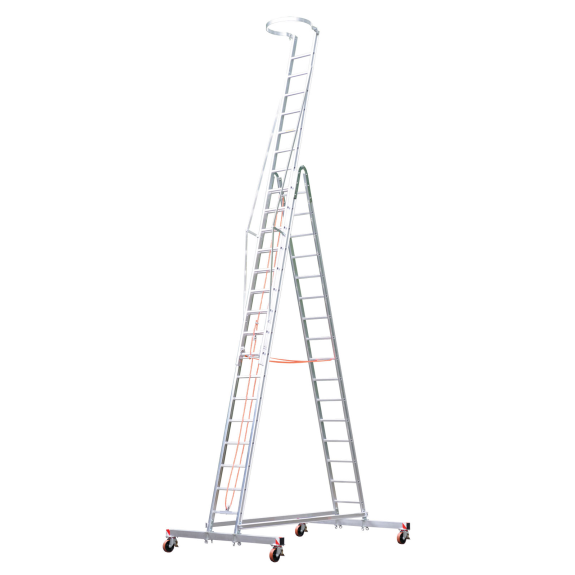Montageleiter rollbar mit 16 Sprossen-Beschreibung lesen