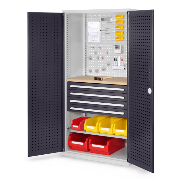 Schubladenschrank mit Lochplattentüren 1950x1000x600mm-Beschreibung lesen