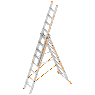 Layher TOPIC 1041 Allzweckleiter mit rutschhemmenden R12 3x8 Stufen-Beschreibung lesen