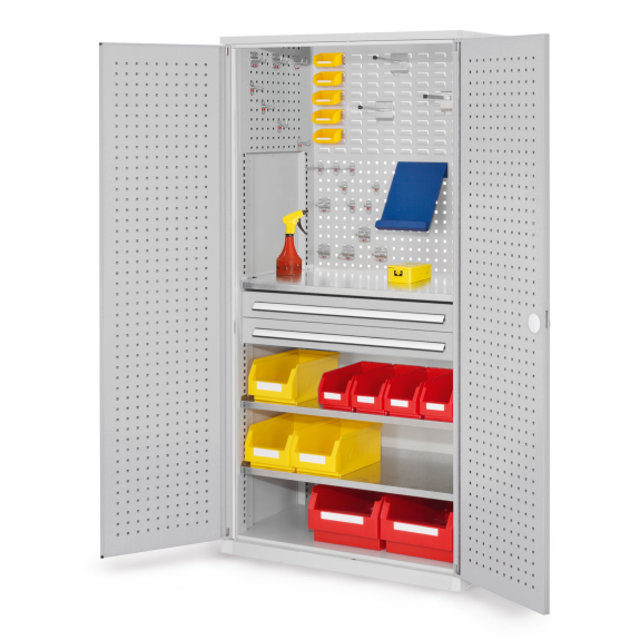 Schubladenschrank mit Lochplattentüren 1950x1000x600mm-Beschreibung lesen