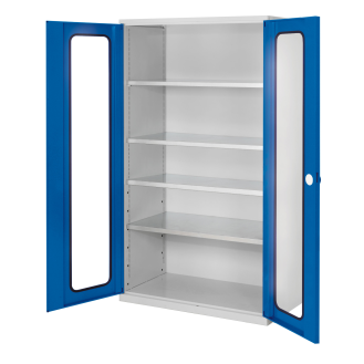 Kappes RasterPlan Großvolumenschränke 1950x1130x590mm Sichtfenstertüren Modell 1 enzianblau-Beschreibung lesen