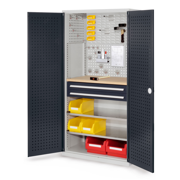Schubladenschrank mit Lochplattentüren 1950x1000x600 mm-Beschreibung lesen