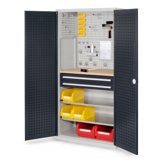 Schubladenschrank mit Lochplattentüren 1950x1000x600 mm-Beschreibung lesen