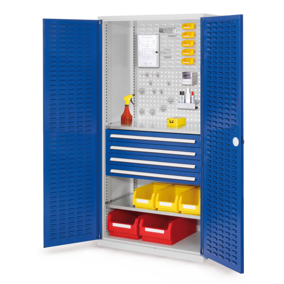 Kappes RasterPlan Schubladenschränke 1950x1000x600mm Schlitzplattentüren Modell 23 enzianblau-Beschreibung lesen