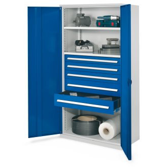 Kappes Schwerlastschränke ohne Mitteltrennwand 1950x1000x600mm Modell 44 Vollblechtüren enzianblau-Beschreibung lesen