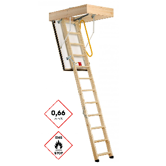 Minka Bodentreppe Eurofire Protect brandhemmend aus Fichte mit U-Wert 0,67 W/m2K bis 275cm Raumhöhe 114x55cm Deckenöffnung-Beschreibung lesen