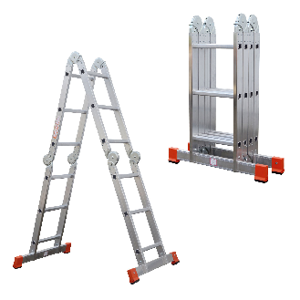 Teleskopleiter aus Aluminium 4x3 Sprossen-Beschreibung lesen