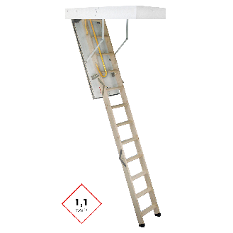 Minka Bodentreppe Tradition aus Fichte mit U-Wert 1,1 W/m2K 220-280cm Raumhöhe 140x60cm Deckenöffnung-Beschreibung lesen