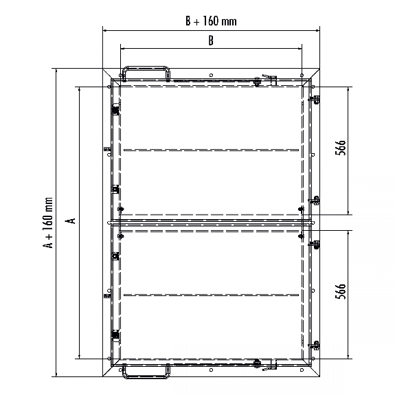 Hailo Schachtabdeckung HS9 Aluminium begehbar, tagwasserdicht mit Schwenkverschluss 1000x1000mm-Beschreibung lesen
