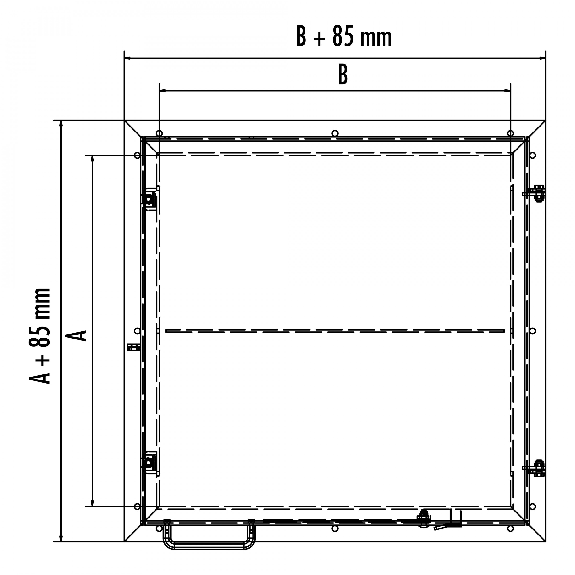 Hailo Schachtabdeckung HS9 Aluminium begehbar, tagwasserdicht mit Schwenkverschluss 1000x1000mm-Beschreibung lesen