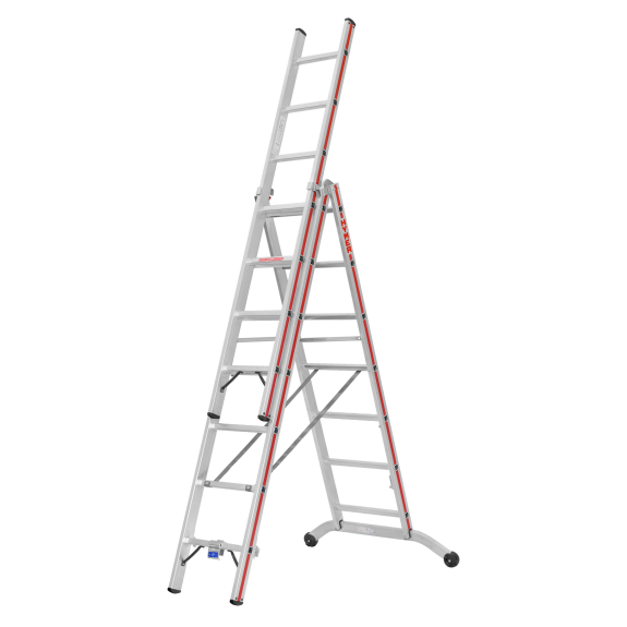 Mehrzweckleiter mit gebogener Traverse 3x8 Sprossen-Beschreibung lesen