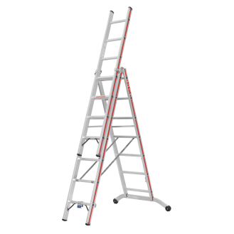 Mehrzweckleiter mit gebogener Traverse 3x8 Sprossen-Beschreibung lesen