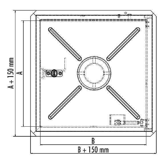 Hailo Schachtabdeckung HS2 Edelstahl 4mm tagwasserdicht, verstärkt 600x600mm mit Isolierung-Beschreibung lesen