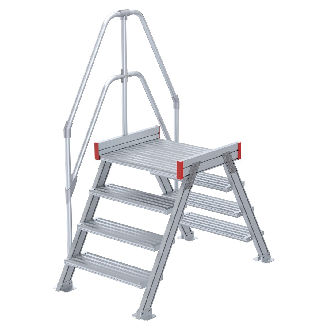 Euroline 512 Übergang 60° 800mm Stufenbreite 2x4 Stufen Alu gerieft-Beschreibung lesen
