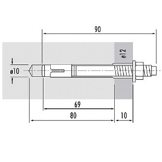 Hailo Bolzenanker Hilti M10x90 Edelstahl 1.4571/ASTM316ti 3er-Set-Beschreibung lesen