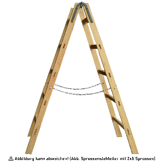 Holz Sprossenstehleiter mit Eimerhaken 2x13 Sprossen-Beschreibung lesen