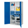 Kappes Schwerlastschränke mit Mitteltrennwand 1950x1000x600mm Schlitzplattentüren Modell 53 enzianblau