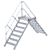Euroline 512 Übergang 45° 800mm Stufenbreite 2x7 Stufen Alu gerieft