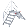 Euroline 512 Übergang 45° 600mm Stufenbreite 2x5 Stufen Alu gerieft