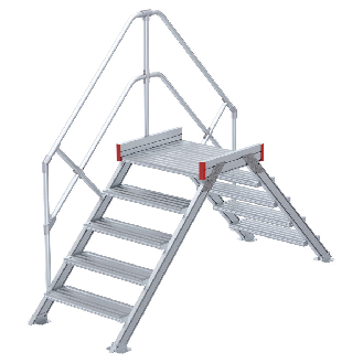 Euroline 512 Übergang 45° 600mm Stufenbreite 2x5 Stufen Alu gerieft-Beschreibung lesen