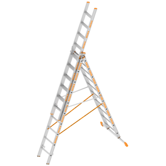 Layher TOPIC 1041 Allzweckleiter mit rutschhemmenden R12 3x10 Stufen-Beschreibung lesen