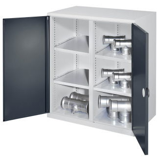 Kappes Schwerlast-Beistellschränke mit Mitteltrennwand 1110x1000x600mm Doppelwandtüren Modell 76 anthrazitgrau-Beschreibung lesen