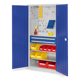 Kappes RasterPlan Schubladenschränke 1950x1000x600mm Schlitzplattentüren Modell 21 enzianblau-Beschreibung lesen