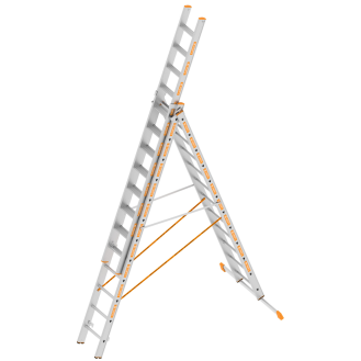 Layher TOPIC 1041 Allzweckleiter mit rutschhemmenden R12 3x12 Stufen-Beschreibung lesen