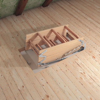 Dolle Bodentreppe mini 4-teilig bis 270cm Raumhöhe mit U-Wert 0,64 Deckenöffnung 95x60cm-Beschreibung lesen