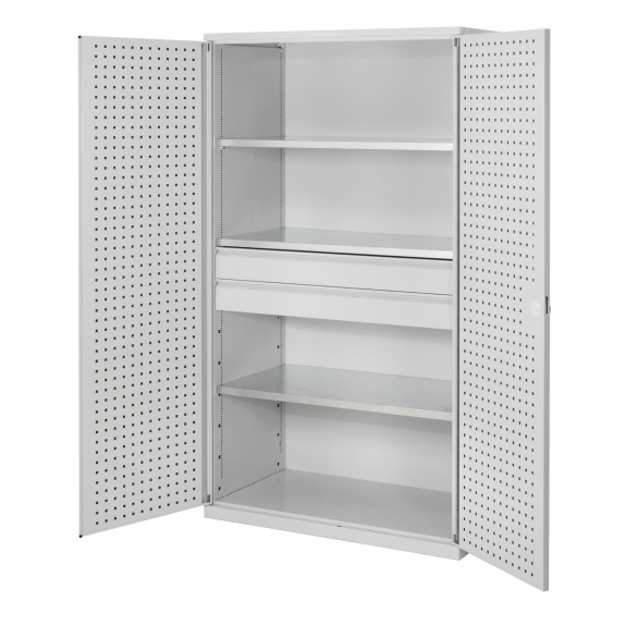 Kappes RasterPlan Großvolumenschränke 1950x1130x590mm Lochplattentüren Modell 3 lichtgrau-Beschreibung lesen