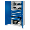 Schwerlastschrank ohne Mitteltrennwand 1950x1000x600mm mit Lochplattentüren enzianblau