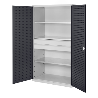 Großvolumenschrank mit Lochplattentüren 1950x1130x590mm-Beschreibung lesen